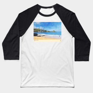 Mother Ivey’s Bay, Cornwall, Travel Poster (Landscape) Baseball T-Shirt